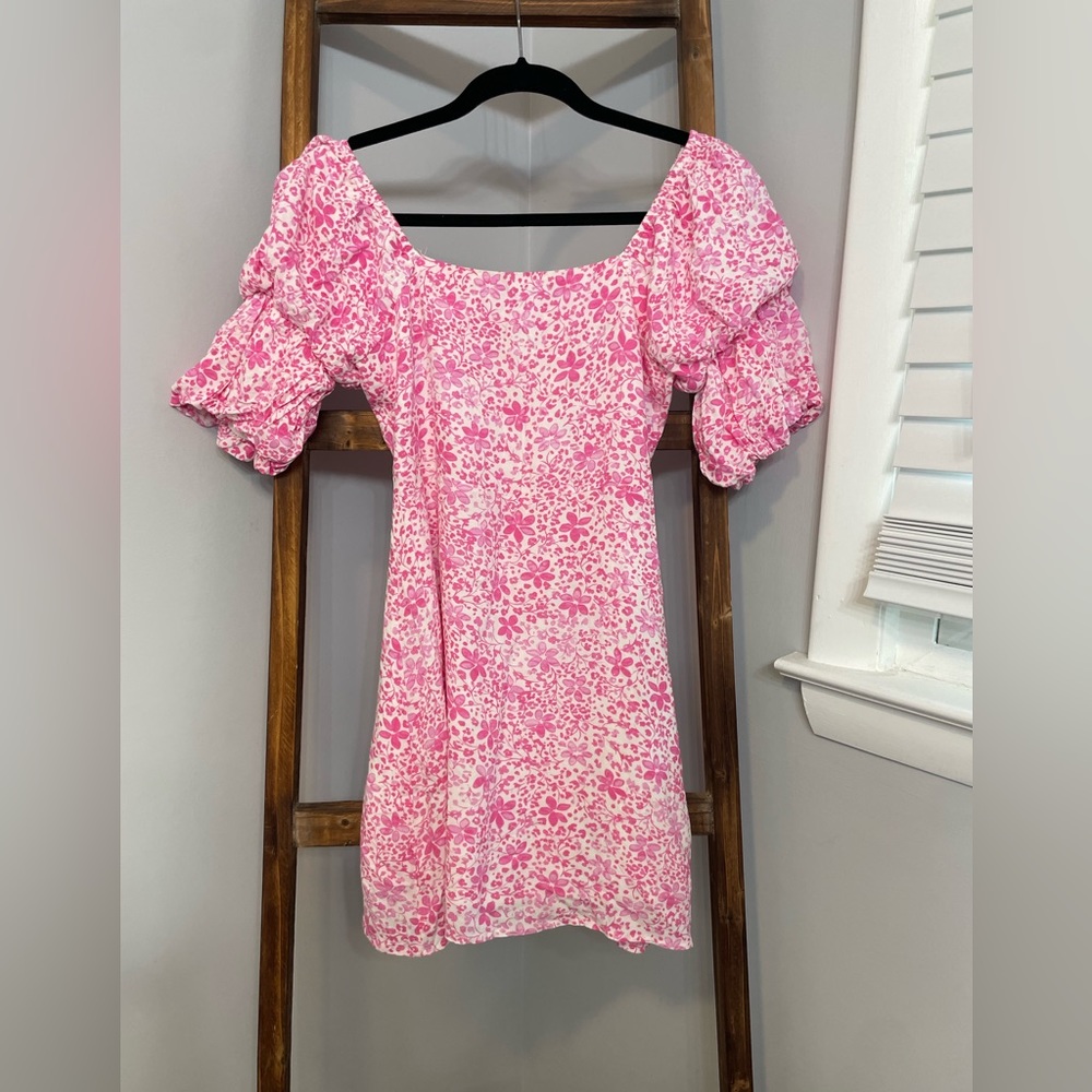 Skylar+ Madison Pink Mini Dress with sleeves